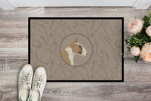 Load image into Gallery viewer, Fawn and White Bull Terrier In the Kitchen Doormat - 24x36 Decorative Floor Mat – Indoor/Outdoor Rug with Artistic Flair CK2175JMAT