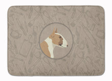 Load image into Gallery viewer, Fawn and White Bull Terrier In the Kitchen Machine Washable Memory Foam Mat CK2175RUG