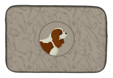 Load image into Gallery viewer, Cavalier Spaniel In the Kitchen Dish Drying Mat – Absorbent, Artistic Kitchen Essentials CK2176DDM