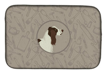 Load image into Gallery viewer, English Springer Spaniel In the Kitchen Dish Drying Mat – Absorbent, Artistic Kitchen Essentials CK2184DDM