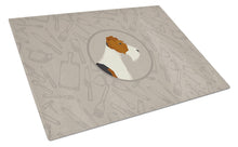 Load image into Gallery viewer, Fox Terrier In the Kitchen Glass Cutting Boards – Durable, Decorative Kitchen Art Large CK2185LCB
