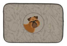 Load image into Gallery viewer, Brussels Griffon In the Kitchen Dish Drying Mat – Absorbent, Artistic Kitchen Essentials CK2191DDM