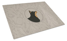 Load image into Gallery viewer, Lancashire Terrier In the Kitchen Glass Cutting Boards – Durable, Decorative Kitchen Art Large CK2197LCB