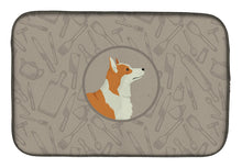 Load image into Gallery viewer, Pembroke Corgi In the Kitchen Dish Drying Mat – Absorbent, Artistic Kitchen Essentials CK2201DDM