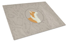 Load image into Gallery viewer, Pembroke Corgi In the Kitchen Glass Cutting Boards – Durable, Decorative Kitchen Art Large CK2201LCB