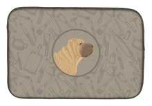 Load image into Gallery viewer, Shar Pei In the Kitchen Dish Drying Mat – Absorbent, Artistic Kitchen Essentials CK2209DDM