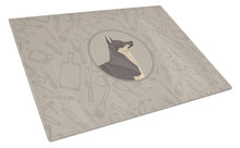 Load image into Gallery viewer, Swedish Vallhund In the Kitchen Glass Cutting Boards – Durable, Decorative Kitchen Art Large CK2213LCB