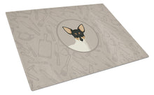 Load image into Gallery viewer, Toy Fox Terrier In the Kitchen Glass Cutting Boards – Durable, Decorative Kitchen Art Large CK2214LCB