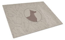 Load image into Gallery viewer, Mexican Hairless Dog Xolo In the Kitchen Glass Cutting Boards – Durable, Decorative Kitchen Art Large CK2217LCB