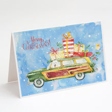 Load image into Gallery viewer, Merry Christmas Japanese Spitz Greeting Cards -  Blank Note Cards – 8-Pack of Artist-Designed Cards with Envelopes