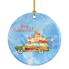 Load image into Gallery viewer, Merry Christmas Collie Ornament - Round Ceramic Ornament – Artist-Designed Keepsake Decoration