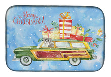 Load image into Gallery viewer, Merry Christmas Schnauzer #2 Dish Drying Mat – Absorbent, Artistic Kitchen Essentials CK2419DDM