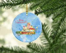 Load image into Gallery viewer, Merry Christmas Welsh Terrier Ornament - Round Ceramic Ornament – Artist-Designed Keepsake Decoration