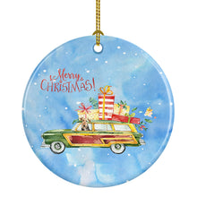 Load image into Gallery viewer, Merry Christmas Welsh Terrier Ornament - Round Ceramic Ornament – Artist-Designed Keepsake Decoration