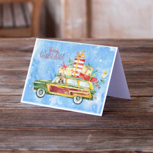 Load image into Gallery viewer, Merry Christmas Welsh Terrier Greeting Cards -  Blank Note Cards – 8-Pack of Artist-Designed Cards with Envelopes