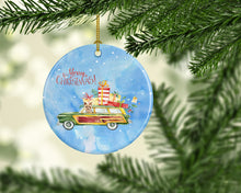 Load image into Gallery viewer, Merry Christmas Yorkshire Terrier Ornament - Round Ceramic Ornament – Artist-Designed Keepsake Decoration