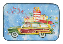 Load image into Gallery viewer, Merry Christmas Brittany Spaniel Dish Drying Mat – Absorbent, Artistic Kitchen Essentials CK2436DDM