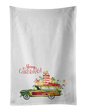 Load image into Gallery viewer, Merry Christmas Dachshund White Kitchen Towel Set of 2