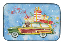 Load image into Gallery viewer, Merry Christmas Brown Cockapoo Dish Drying Mat – Absorbent, Artistic Kitchen Essentials CK2446DDM