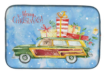 Load image into Gallery viewer, Merry Christmas Pomeranian Dish Drying Mat – Absorbent, Artistic Kitchen Essentials CK2462DDM