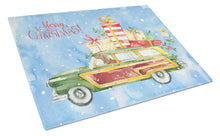 Load image into Gallery viewer, Merry Christmas Red Dachshund Glass Cutting Boards – Durable, Decorative Kitchen Art Large CK2465LCB