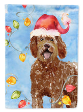 Load image into Gallery viewer, Christmas Lights Labradoodle Flag Canvas House Size CK2482CHF