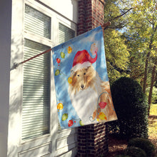Load image into Gallery viewer, Christmas Lights Collie Flag Canvas House Size CK2489CHF