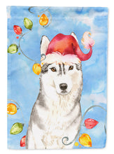 Load image into Gallery viewer, Christmas Lights Siberian Husky Flag Canvas House Size CK2495CHF