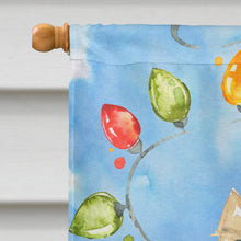 Load image into Gallery viewer, Christmas Lights White Collie Flag Canvas House Size CK2500CHF