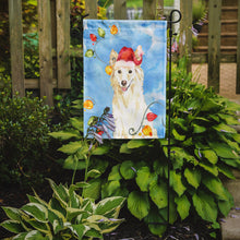 Load image into Gallery viewer, Christmas Lights White Collie Garden Flag - Outdoor Decorative Yard Flag CK2500GF