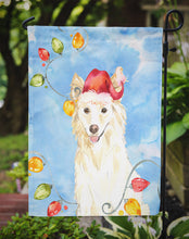 Load image into Gallery viewer, Christmas Lights White Collie Garden Flag - Outdoor Decorative Yard Flag CK2500GF