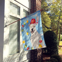 Load image into Gallery viewer, Christmas Lights White Staffie Bull Terrier Flag Canvas House Size CK2503CHF