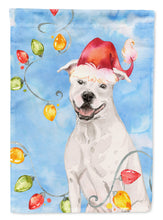 Load image into Gallery viewer, Christmas Lights White Staffie Bull Terrier Flag Canvas House Size CK2503CHF
