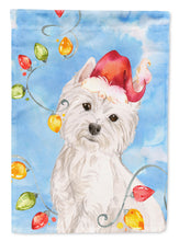 Load image into Gallery viewer, Christmas Lights Westie Flag Canvas House Size CK2511CHF