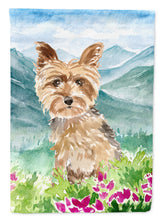 Load image into Gallery viewer, Mountian Flowers Yorkshire Terrier Yorkie Flag Canvas House Size CK2512CHF