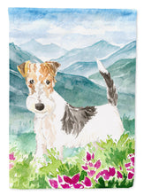 Load image into Gallery viewer, Mountian Flowers Fox Terrier Garden Flag - Outdoor Decorative Yard Flag CK2513GF