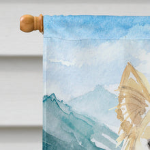 Load image into Gallery viewer, Mountian Flowers White Collie Flag Canvas House Size CK2514CHF