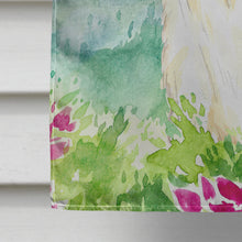Load image into Gallery viewer, Mountian Flowers White Collie Flag Canvas House Size CK2514CHF