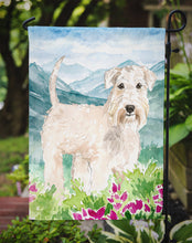 Load image into Gallery viewer, Mountian Flowers Wheaten Terrier Garden Flag - Outdoor Decorative Yard Flag CK2515GF