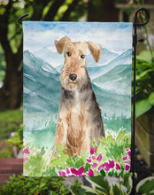 Load image into Gallery viewer, Mountian Flowers Welsh Terrier Garden Flag - Outdoor Decorative Yard Flag CK2516GF