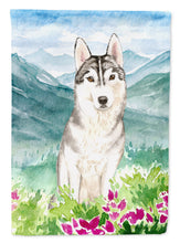 Load image into Gallery viewer, Mountian Flowers Siberian Husky Garden Flag - Outdoor Decorative Yard Flag CK2519GF