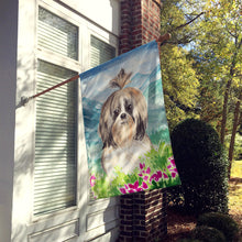 Load image into Gallery viewer, Mountain Flowers Shih Tzu Flag Canvas House Size CK2521CHF