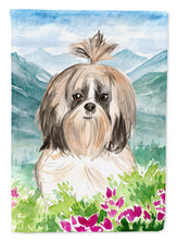 Load image into Gallery viewer, Mountain Flowers Shih Tzu Flag Canvas House Size CK2521CHF