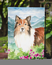 Load image into Gallery viewer, Mountain Flowers Sheltie Garden Flag - Outdoor Decorative Yard Flag CK2522GF