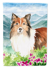 Load image into Gallery viewer, Mountain Flowers Sheltie Garden Flag - Outdoor Decorative Yard Flag CK2522GF