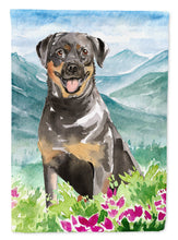 Load image into Gallery viewer, Mountain Flowers Rottweiler Flag Canvas House Size CK2526CHF