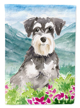 Load image into Gallery viewer, Mountain Flowers Schnauzer #2 Flag Canvas House Size CK2528CHF