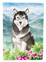 Load image into Gallery viewer, Mountain Flowers Alaskan Malamute Flag Canvas House Size CK2530CHF