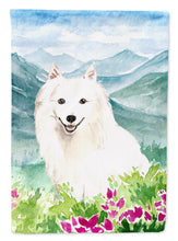 Load image into Gallery viewer, Mountain Flowers Japanese Spitz Flag Canvas House Size CK2533CHF