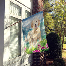 Load image into Gallery viewer, Mountain Flowers Goldendoodle Flag Canvas House Size CK2537CHF